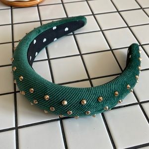 Lele sadoughi studded headband green